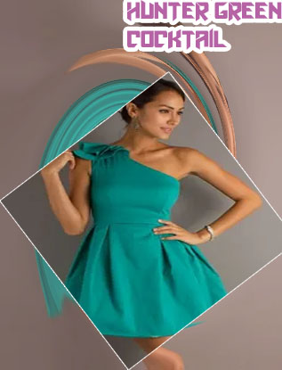 Hunter green cocktail dresses